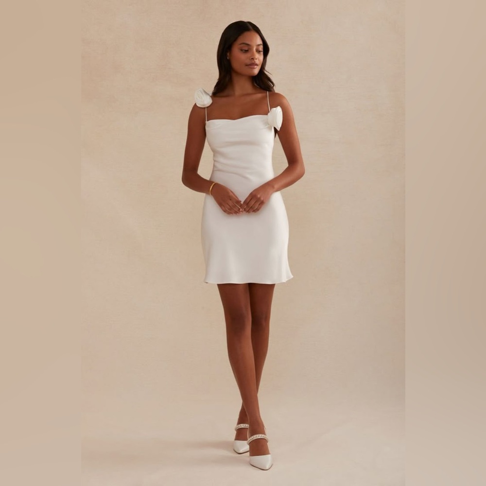 Bridal event white mini dress